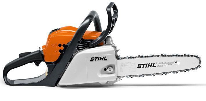 1,5 к Вт/2,0 л.с., бытовая бензопила STIHL MS 181, шина 14"(35см), 3/8", 1.3мм, двигатель 2-MIX.
