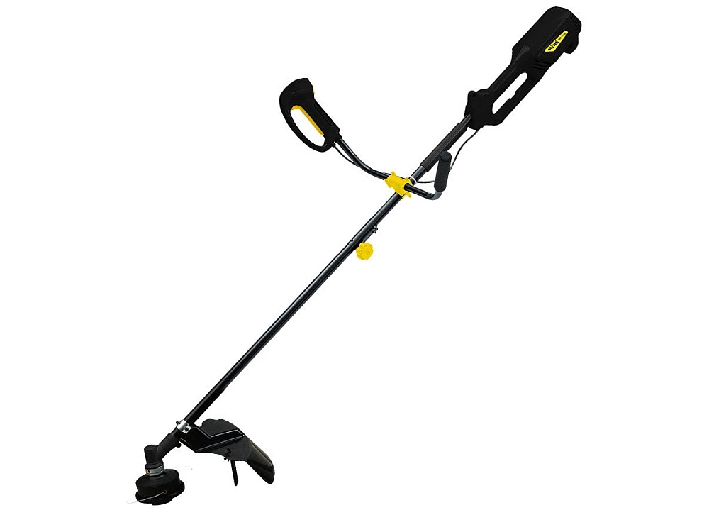 220В, 1700Вт, ширина скашивания леской / ножом - 420мм / 350мм, леска - 2,4мм, разборная штанга, D-образная рукоятка, кордоуловитель